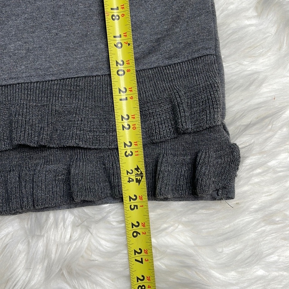 Zara Gray Ruffle Bottom Sweatshirt - Picture 7 of 9